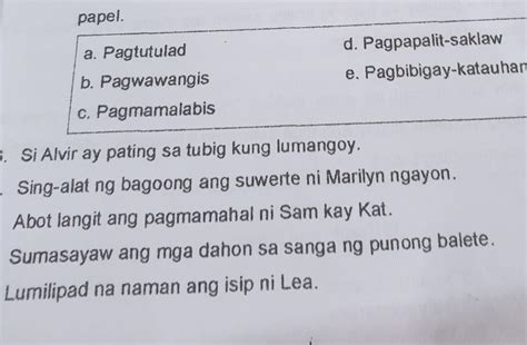pagpapalit saklaw halimbawa brainly